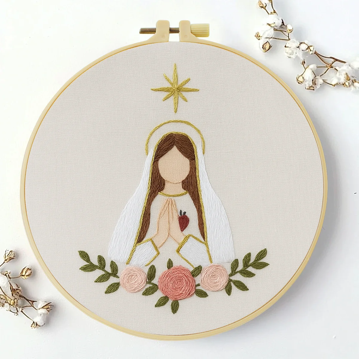 1 Stück 20X20CM/15X15CM 7,87/6,3 Zoll Bodhisattva-Tasche Stickerei-Starter-Kit DIY-Kit DIY-Stickerei-Set Handarbeiten Malerei – Detail 4