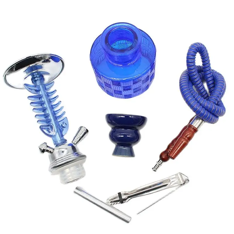 Single Tube Shisha Hookah Small Simple Arabian Hookah Complete Set For Bar Metal Glass Hookah Bottles