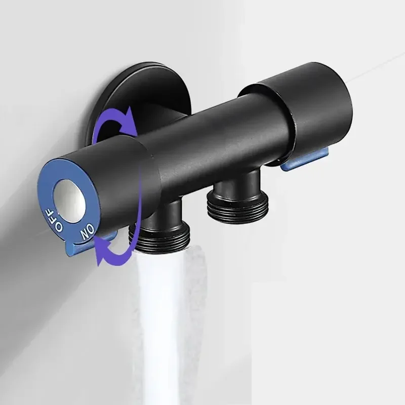 304 الفولاذ المقاوم للصدأ واحد الماء البارد 1 في 2 خارج الحمام المرحاض صمام زاوية غسالة منفذ مزدوج مياه الحنفية #2