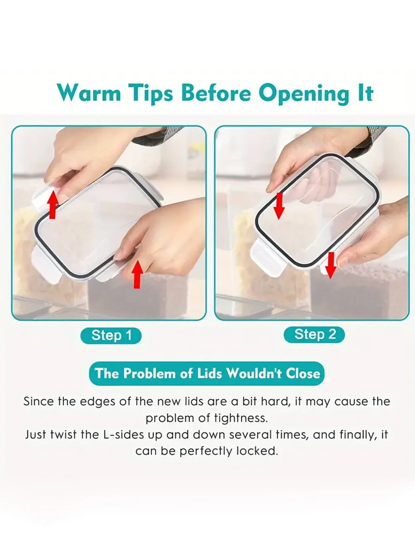 7개의 밀폐 식품 보관 용기 세트 (주방 팬트리 정리 및 보관용 플라스틱 용기, 뚜껑 및 라벨 포함)