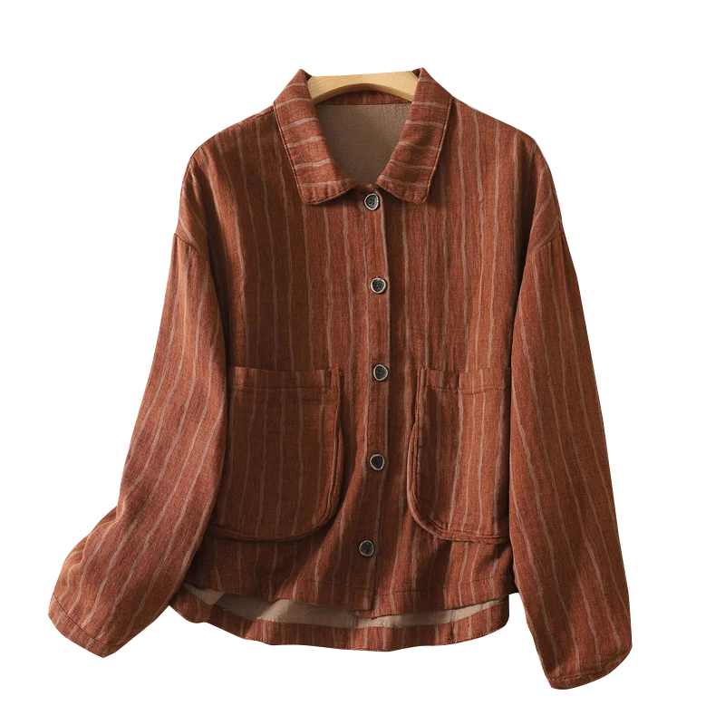 Faionable versátil primavera outono feminino jaet solto casual idade-defng casaco com grandes kets aberto cardigan topo