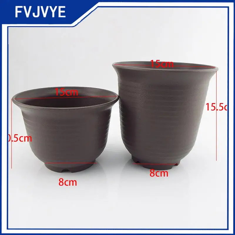 15cm Plastic Garden Flower Pot Plant Succulent Grow Nursery Pots Veg Planter Home Tools Tray Flowerpot For Bonsai Herb