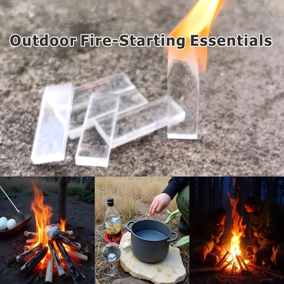 60PCS Waterproof Fire Starter Sticks Durable Burning Camping Ignition Strips Outdoor Survival Gear Barbecue Fire Lighter Essenti