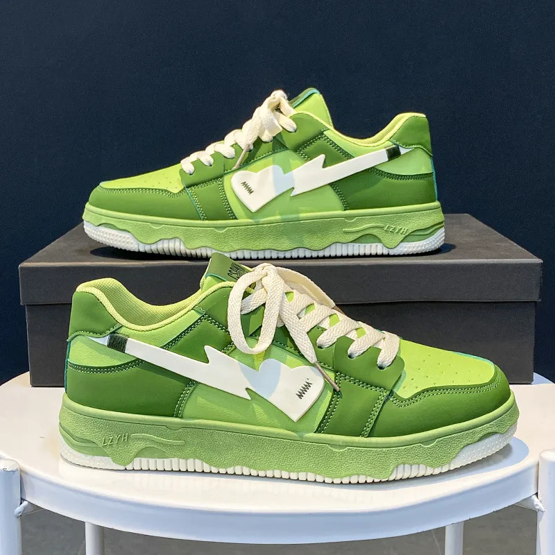 

2023 Hot Fashion Green Skateboard Shoes Men Streetwear Hip Hop Sneakers for Men Designer Platform Men's Sneaker zapatos hombre