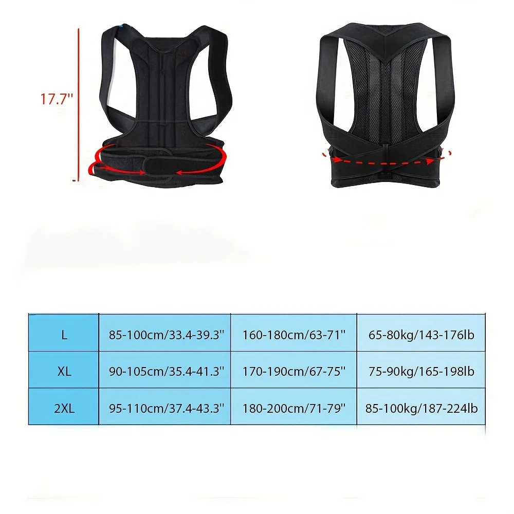 Posture Corrector for Men and Women Back Posture Brace Clavicle Support Stop Slouching and Hunching Adjustable Back Trainer - view 6