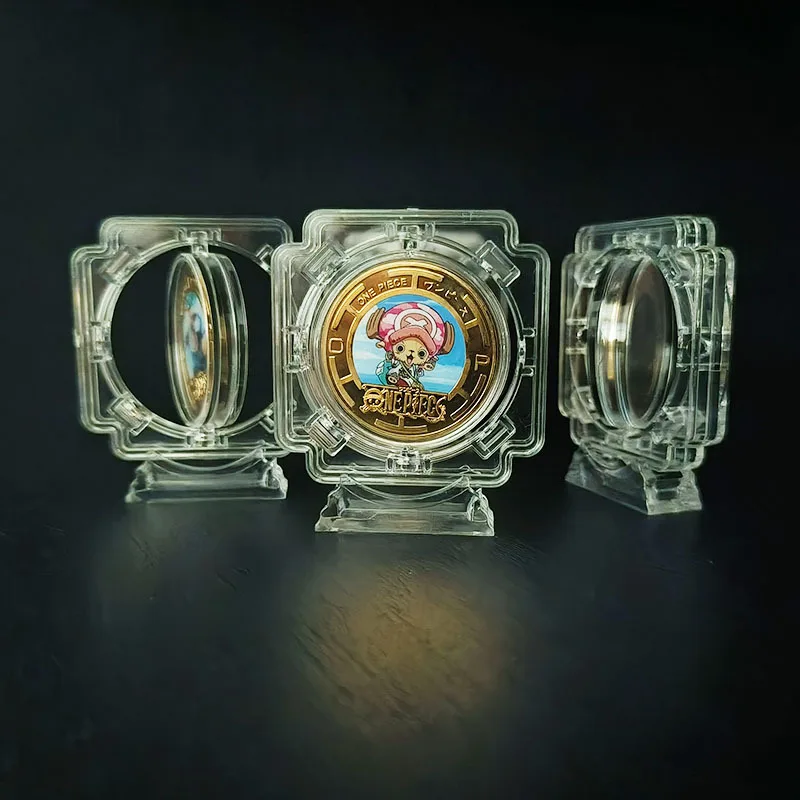 Anime One Piece Luffy koin koleksi koin peringatan kartun Chopper emas berwarna koin logam hadiah ulang tahun anak-anak mainan