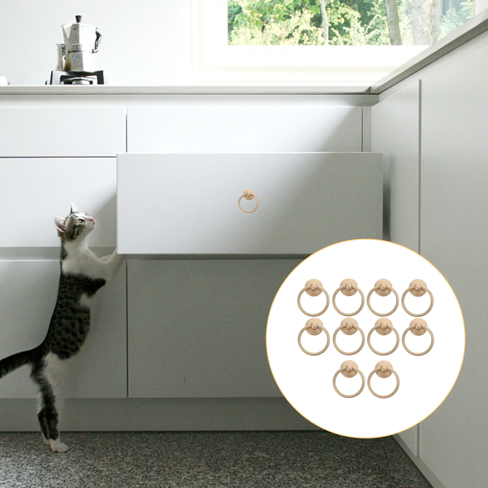 

10pcs Cabinet H les Vintage Knobs Zinc Alloy Gold Knurled Furniture Door Pull H Kitchen Storage Hardware