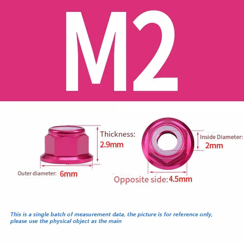 

M2 M2.5 M3 Anodized colourful Aluminum Flange Nylon Lock Nut,Nylon Insert Lock Nut, Self-Locking Nut, Nylon Rivet Nut 5Pcs