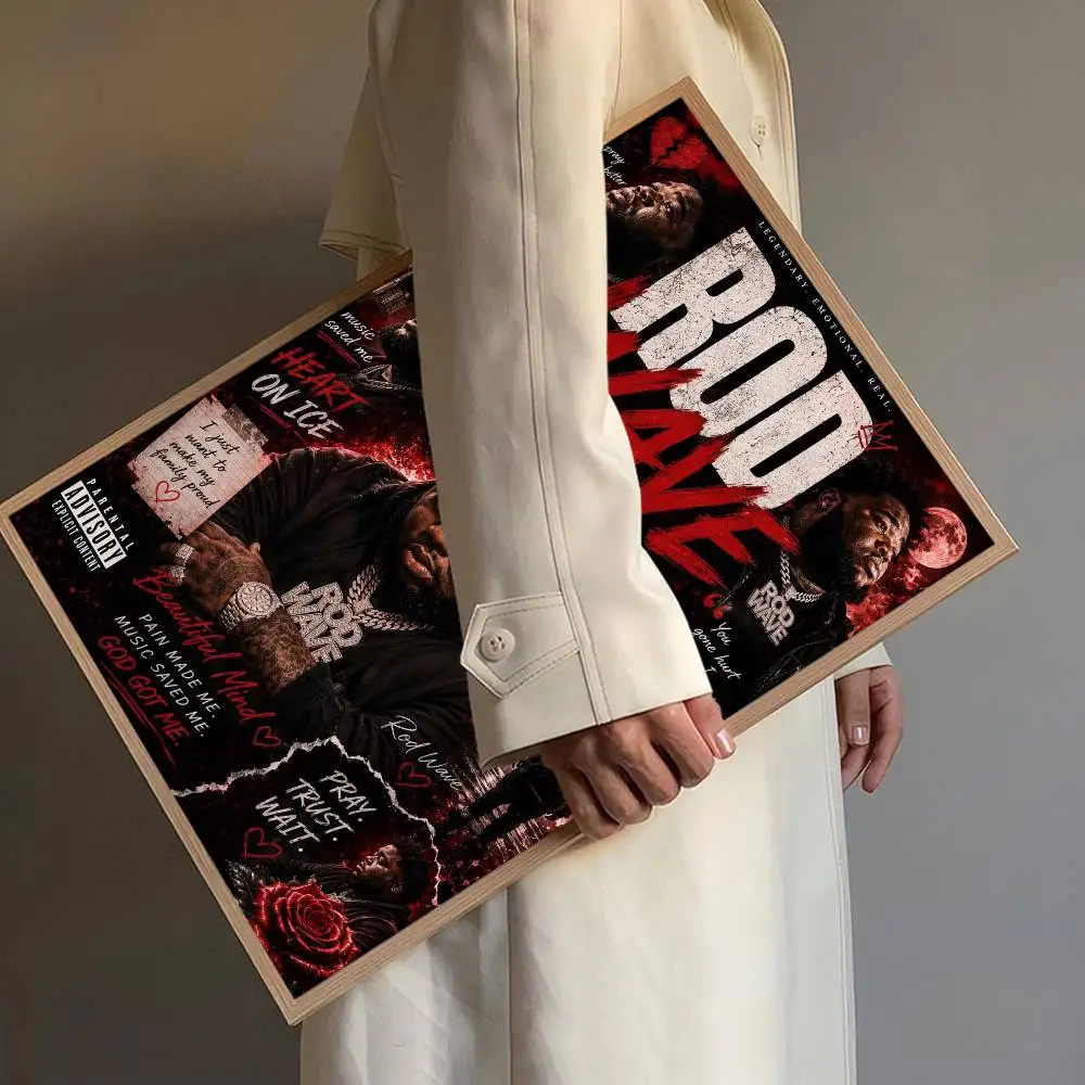 Rapper Singer R-Rod Wave  Self-adhesive Art Poster Whitepaper Prints Posters Artwork Aesthetic Art Wall Painting