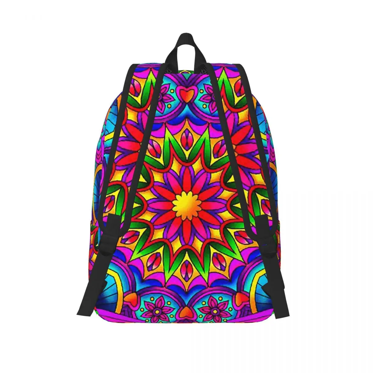 Psychedelic Summer Color Mandala Print Student Backpack School Bag Hiking Travel Daypack Fashion Bookbag Shoulder Bags