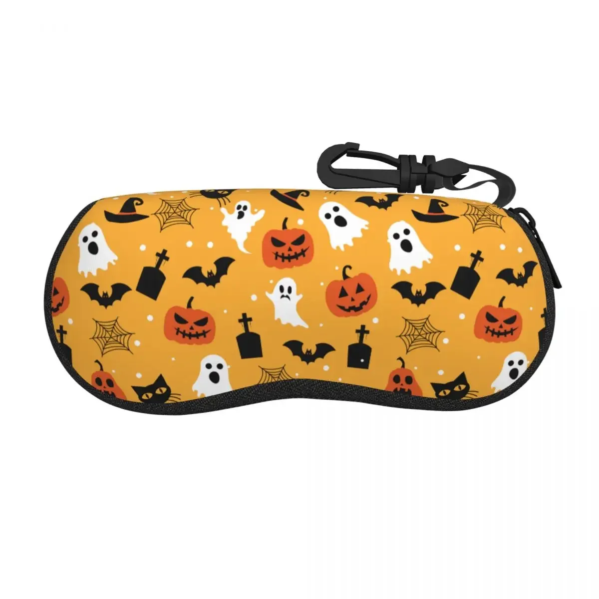 Custom Halloween Pumpkin Ghost Cats Shell Eyeglasses Protector Cases Cool Sunglass Case Glasses Pouch