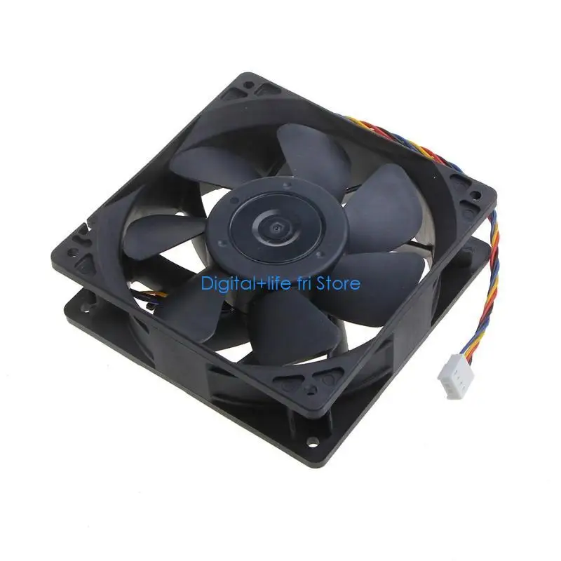 

E06D Brushless CPU Server Fan 12x12x3.8cm 210CFM 6000RPM 4Pin 4Wire PWM Automatic Temperature Control Cooler by QFR121