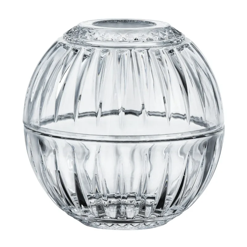 

Light luxury retro relief crystal glass candy jar home ornament creative storage jar