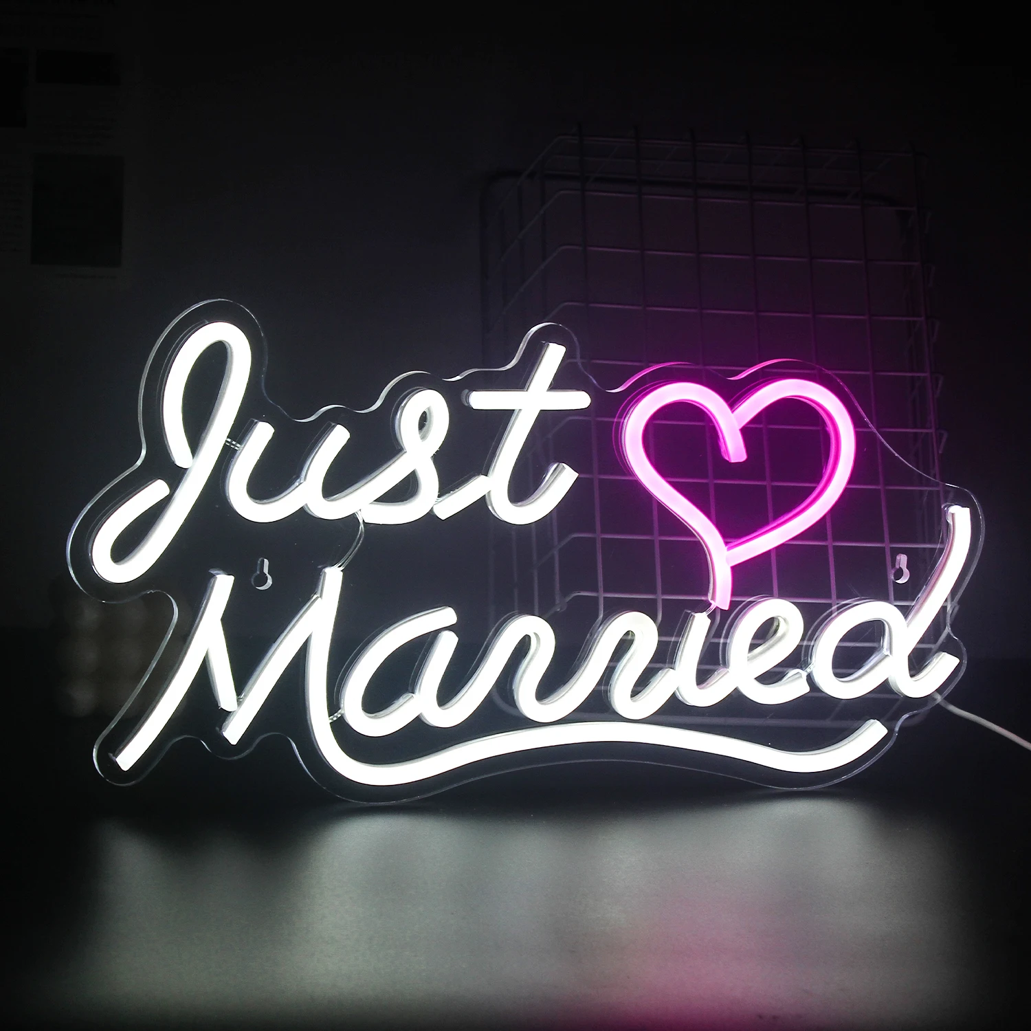 

Just Married Neon Sign for Wedding Birthday Valentines Day Party Engagement Personalized Led Light Bedroom Wall Decor