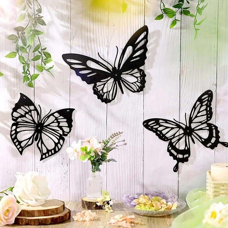 3pcs Butterfly Metal Wall Decor, Dragonfly Hummingbird Butterfly Wall Art Hanging Wall Decor Wall Decor Metal Wall Hanging