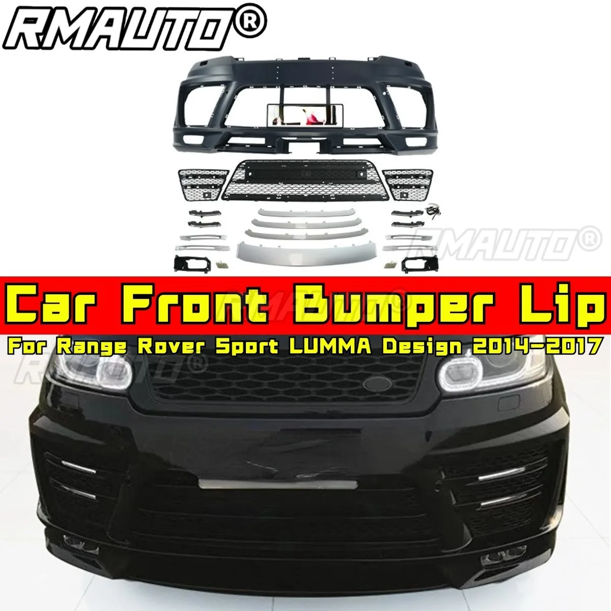 

For Range Rover Sport LUMMA Design 2014-2017 Chin Body Kit Car Front Bumper Lip Car Rear Bumper Lip Splitter Car Accessories