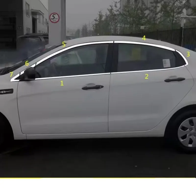 For 2011-2016 Kia K2 Rio 3 Pride Sendan Car Window Trim Styling Decoration Stripsticker Cover