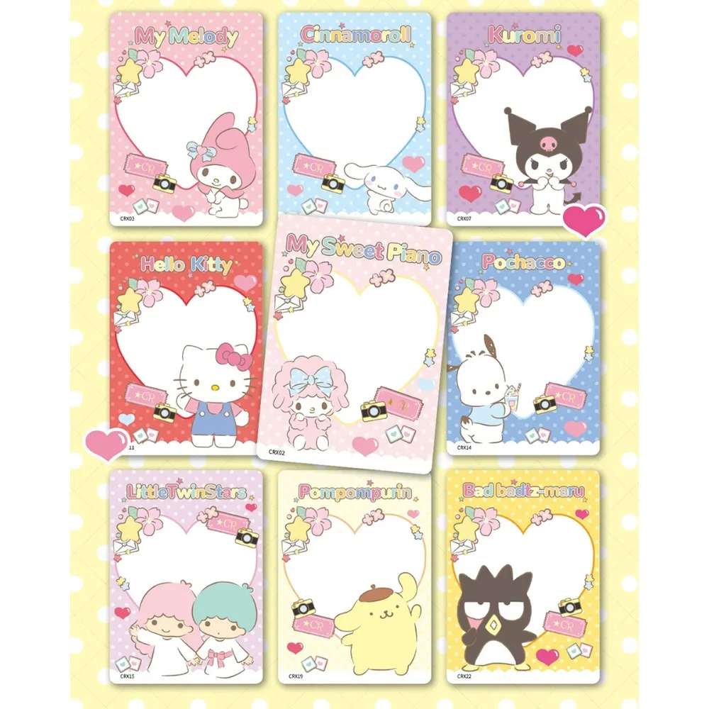 새로운 정품 Vancard의 Sanrio 만화 컬렉션 카드 귀여운 Pom Pom Purin Kuromi Pochacco 캐릭터 카드 어린이를위한 재미있는 선물