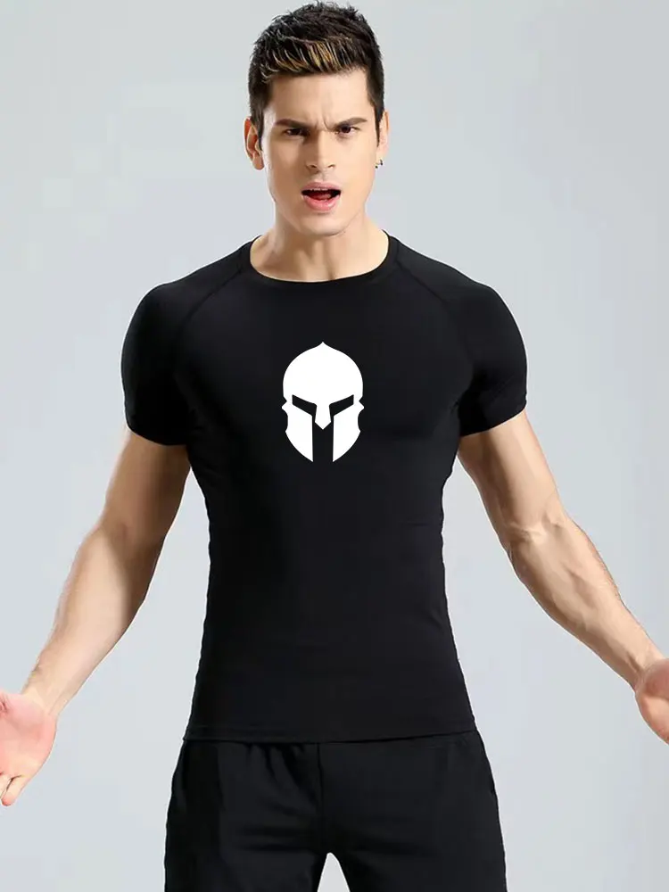 Spartan Rashguard For Men T Shirt Rash Guard Jiu Jitsu T-Shirts Men Sunscreen Second Skin Gym Running Compression Shirt Men\'s
