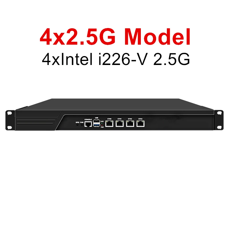 1U Rack Firewall Network 4x i226-V 2.5G+ 4x i226-V 2.5G Intel i3-N305 N100 DDR5 mSATA Soft Router Mini PC Nas Server