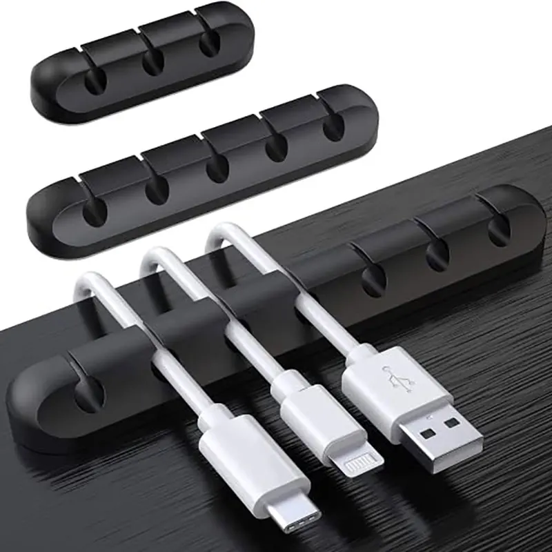 Cable Holder Clips Cable Management Wire Holder USB Cable  Winder Silicone Clips Cable Holder for Mouse Headphone Wire Organizer