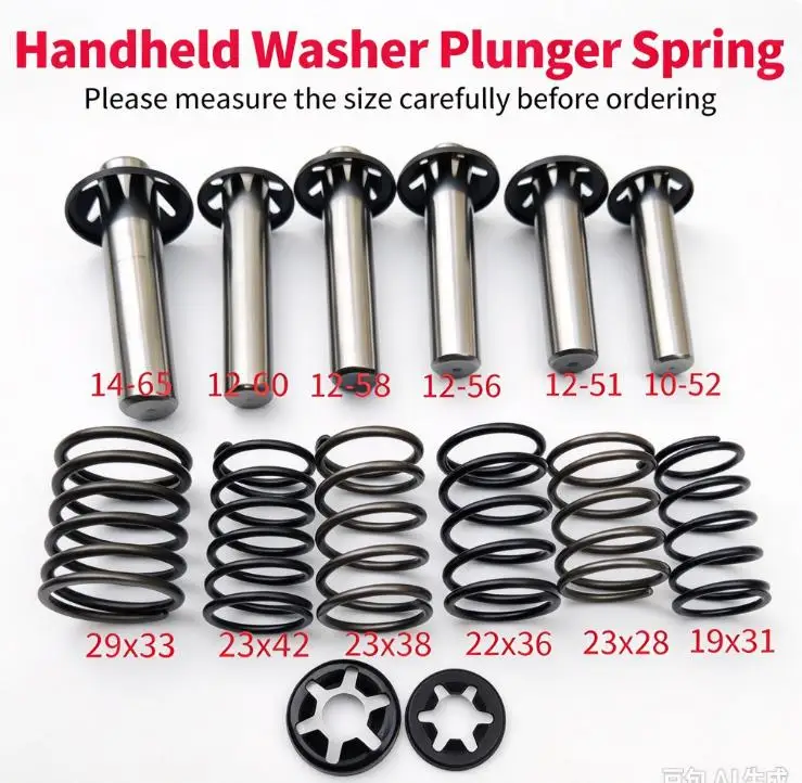 Portable Household High Pressure Cleaning Bot Manipulation Car Water Pump Head  Washing Accessories Plunger Piston Card Spring