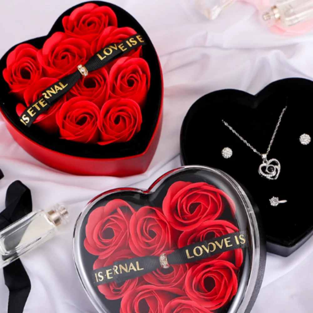

Коробка для украшений в форме сердца, подарочная упаковка для колье и колец, романтический подарок, коробка для демонстрации цветов, долговечная, для подарка девушке, особый подарок