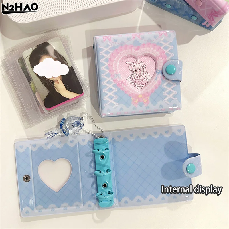 أزياء الحلو الدانتيل الدنيم نمط ألبوم بطاقة صغيرة المحمولة 3 بوصة Photocard الموثق انفصال فضفاضة ورقة بطاقة صغيرة حقيبة التخزين