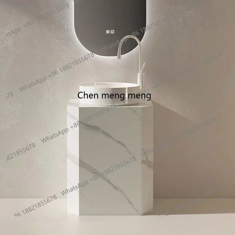 

Creative rock slab wash basin, column washbasin, integrated floor basin, outdoor balcony wash basin