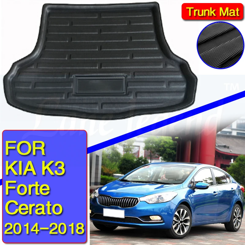 

Коврик для багажника заднего вида Kia Forte Cerato K3 4-dr Sedan 2014-2018, аксессуары для напольного лотка, грязевой ковер 2015 2016 2017