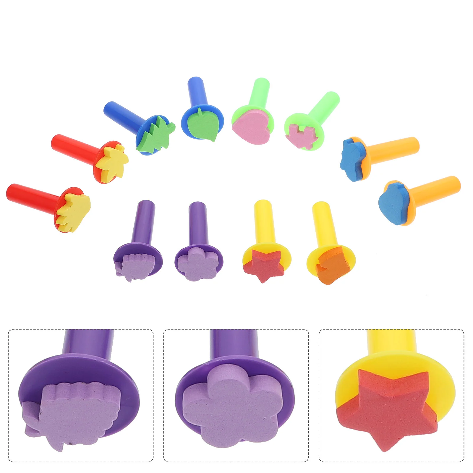 12 Pcs Kids Toy Rubbing Toys Classroom Rewards Graffiti Eva Sponge Scrapbook Seal Stamper Child