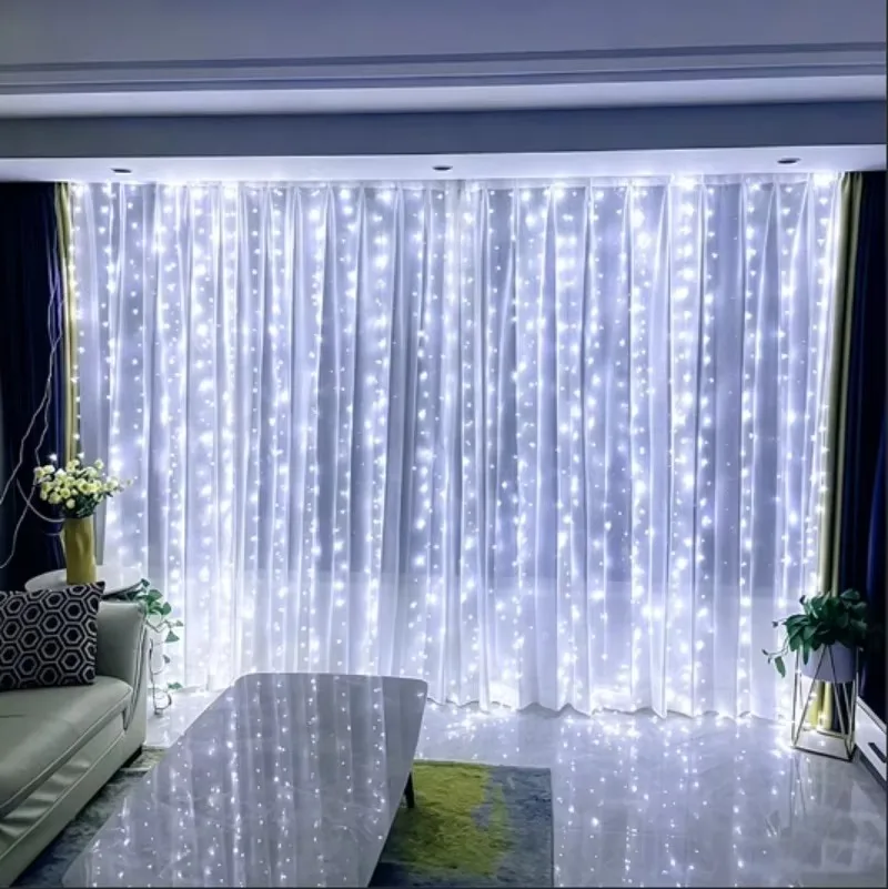3/6M USB Curtain LED String Lights Remote Control Bedroom Holiday Wedding Birthday Christmas Decoration Fairy Garland Lamp