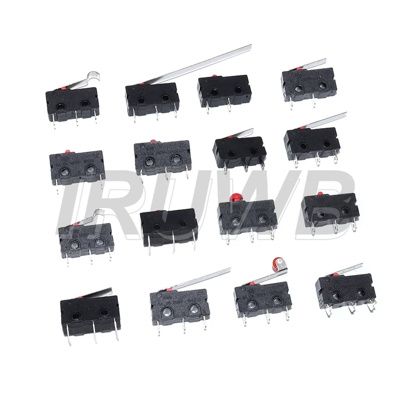 KW12-N 2Pin/3Pin KW12-A NO/NC 5A 125V250V KW12 Travel Limit Switch KW11-3Z-2 With Handle 16mm Contact Button Micro switch