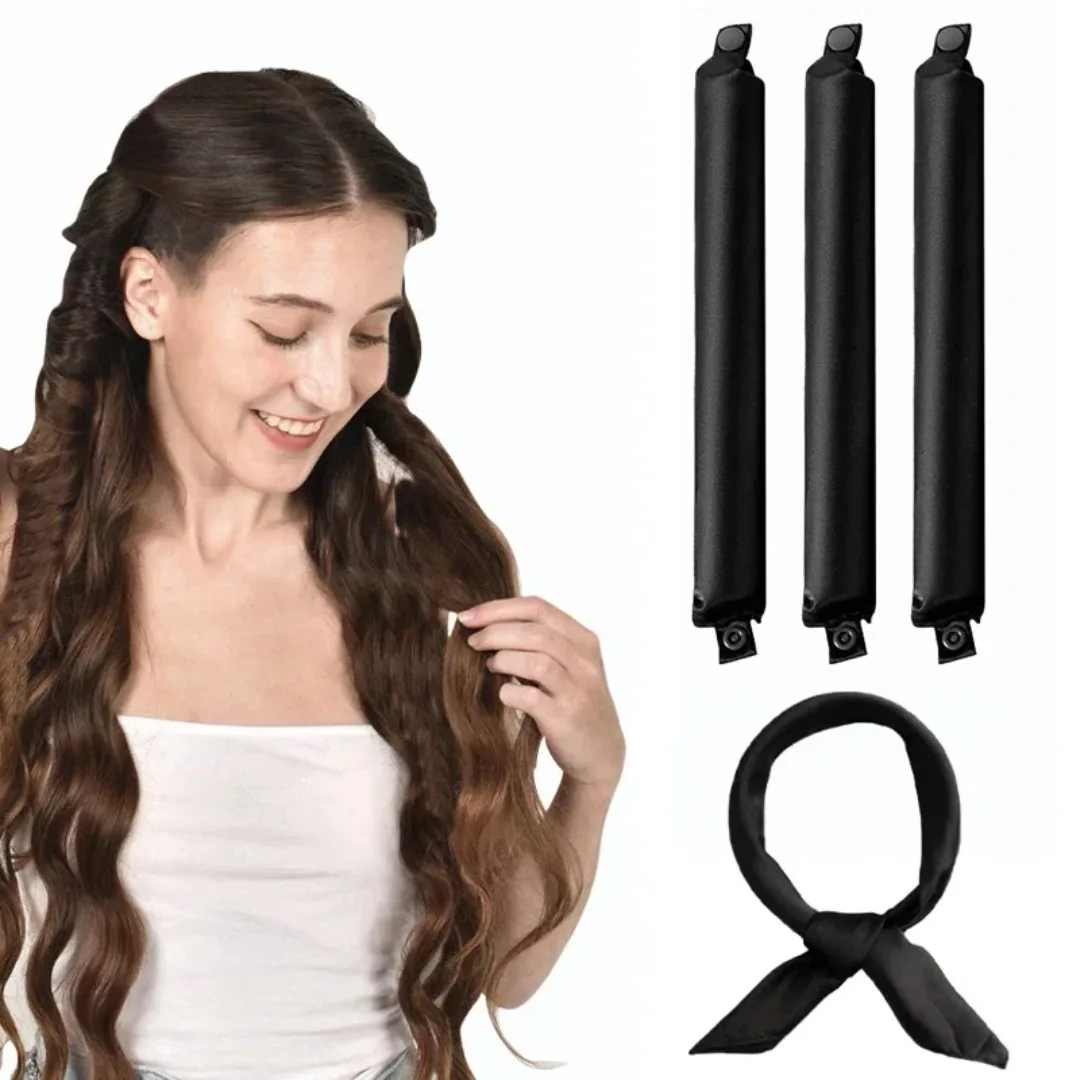Rizadores de pelo, varilla rizadora sin calor, diadema sin calor, rulos para el cabello, rizos ondulados, rizadores suaves con bufanda, accesorios de peluquería