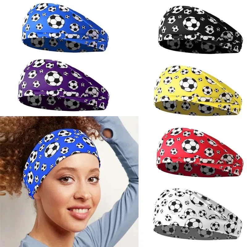 Stirnbänder zum Binden des Stirnbandes für Damen, Sport, Fußball, Fußball, Aufdruck, sportliches Haar, Stirnband, elastisches Schweiß- und Schweißband, Yoga, Workout