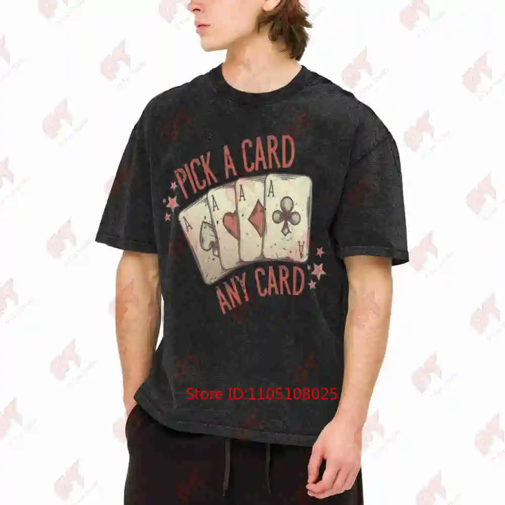 Cool Magician Pick A Card Magic Vintage Washed Tee Pure Cotton T-Shirt