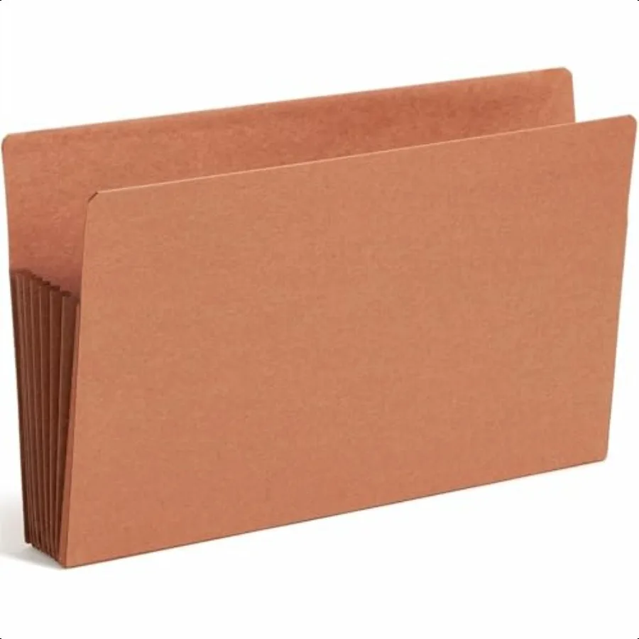 

End Tab TUFF File Pocket Reinforced Straigut Tab 7 Expansion Tyvek Gusset Extra Wide Legal Size Redrope 5 per Box 74795