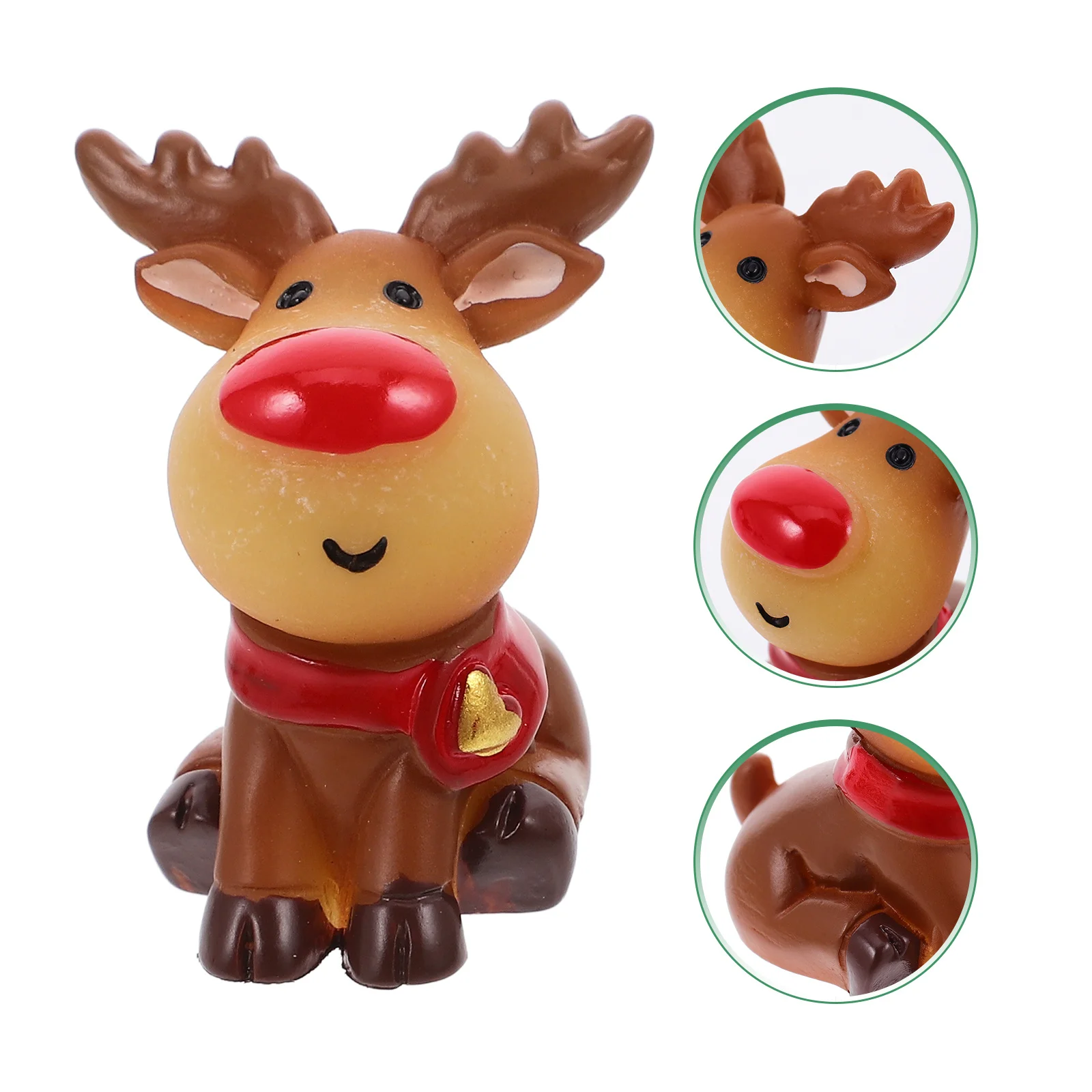 

5Pcs Snow Scene Ornament Standing Reindeer Christmas Decor for Home Decor Desktop Landscape Xmas Decoration Resin Elk