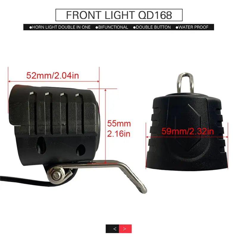

Oct.584 E-Bike Front Brake Rear Light Kit Contain Horn Headlight Switch and with Ebike Functional Tail Light