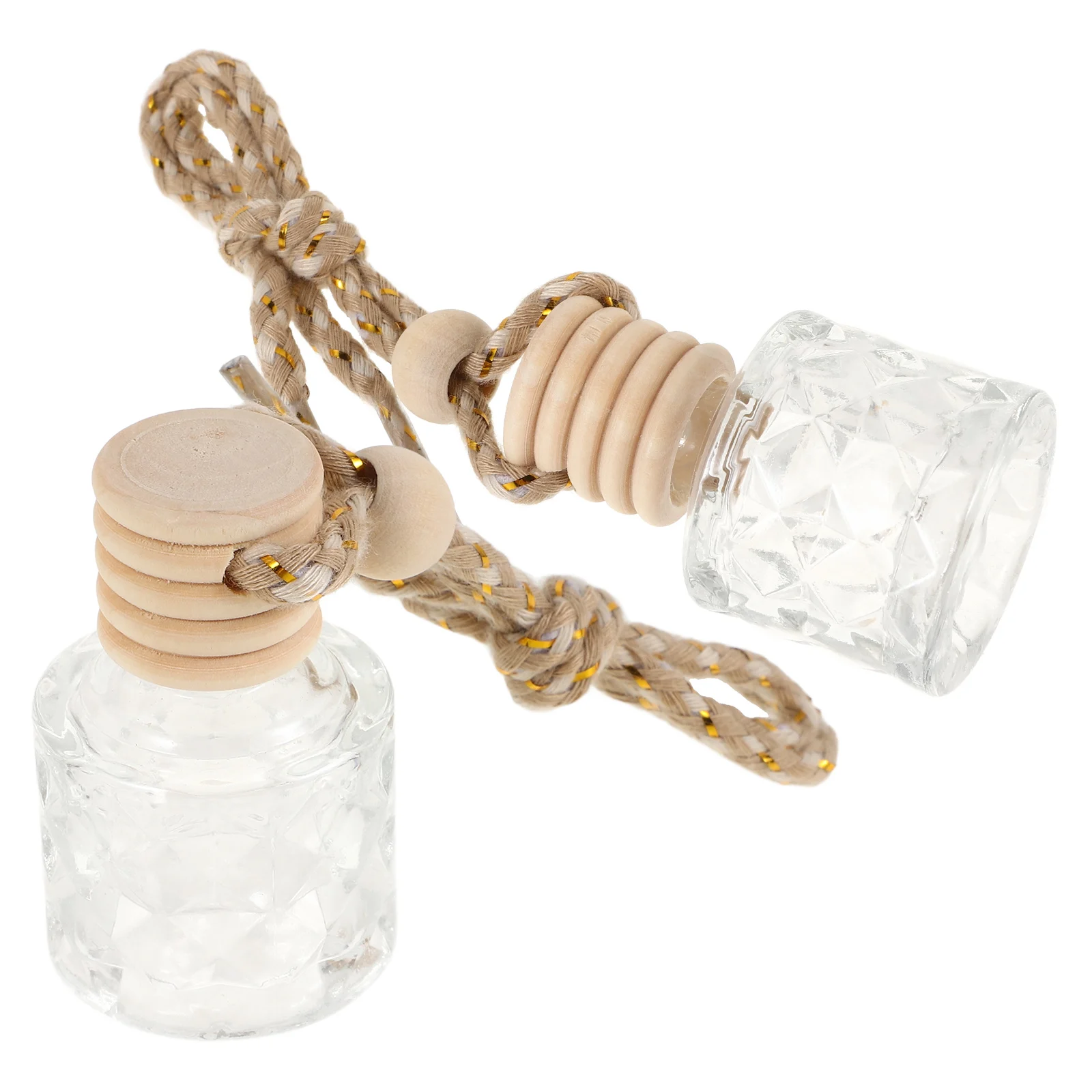 

2Pcs Hanging Car Diffuser Bottles Refillable Freshener Empty Car Perfume Bottles Aromatherapy Pendant
