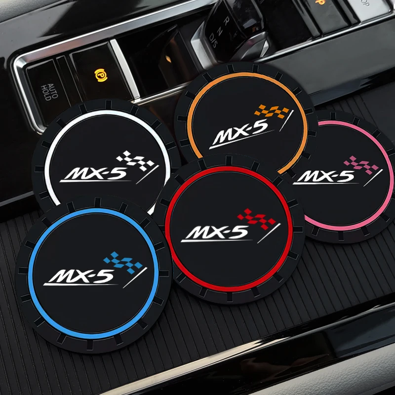 1Pcs Car Coaster Water Decoration Cup Silcone Pad Anti Slip Mat Accessories For Mazda MX5 Nb Nc 2017 2006 2010 2007 2019 2016