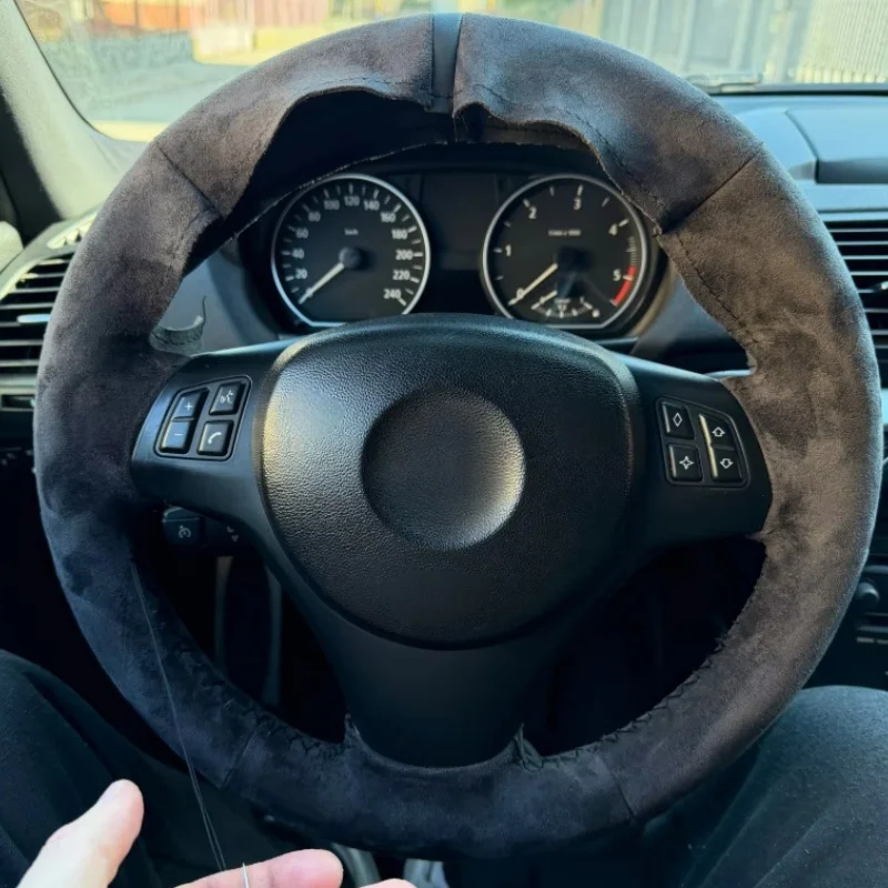 Customized Car Steering Wheel Suede Cover For BMW E81 E90 Pack M Sport M3 E91 E92 E93 E87 E82 E88 X1 E84 Interior Accessories