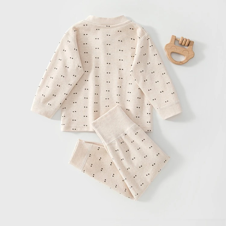 Autumn Baby Long Sleeved Top+long Pants 2Pce Set with Polka Dot Pattern for Male Baby Home Wear 0-18 Months Newborn Baby Wear
