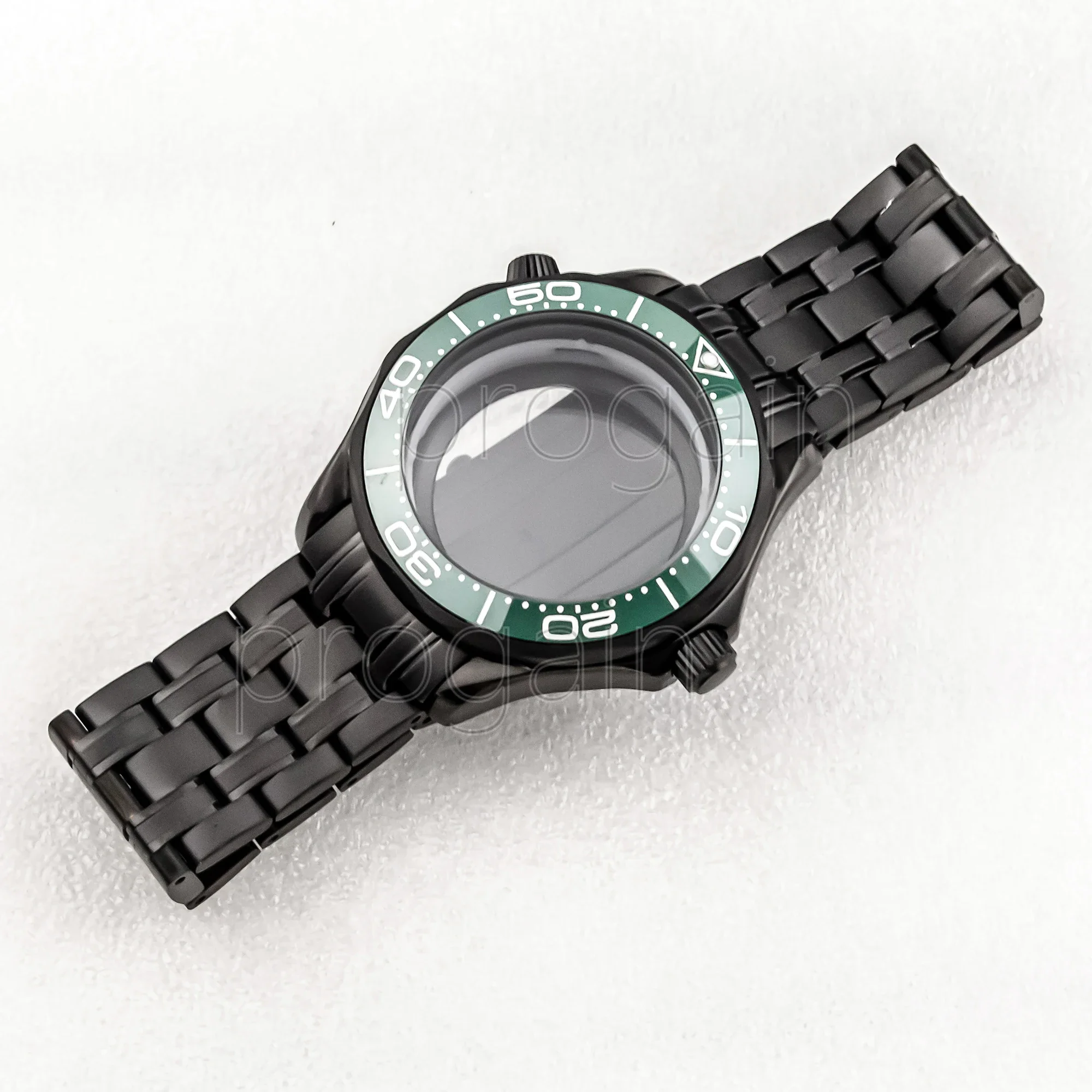 Stainless Steel for Seamaster 300 Case Black Strap 5ATM Waterproof  NH35 NH36 Automatic Movement Watch Accessories Replacements