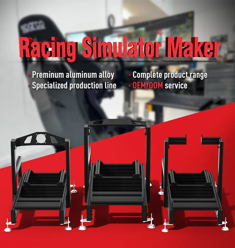2026 Hot Racing Rig Game Driving Flight Simulator Cockpit Silver Black 4080 Kit Black Racing Rig Kit