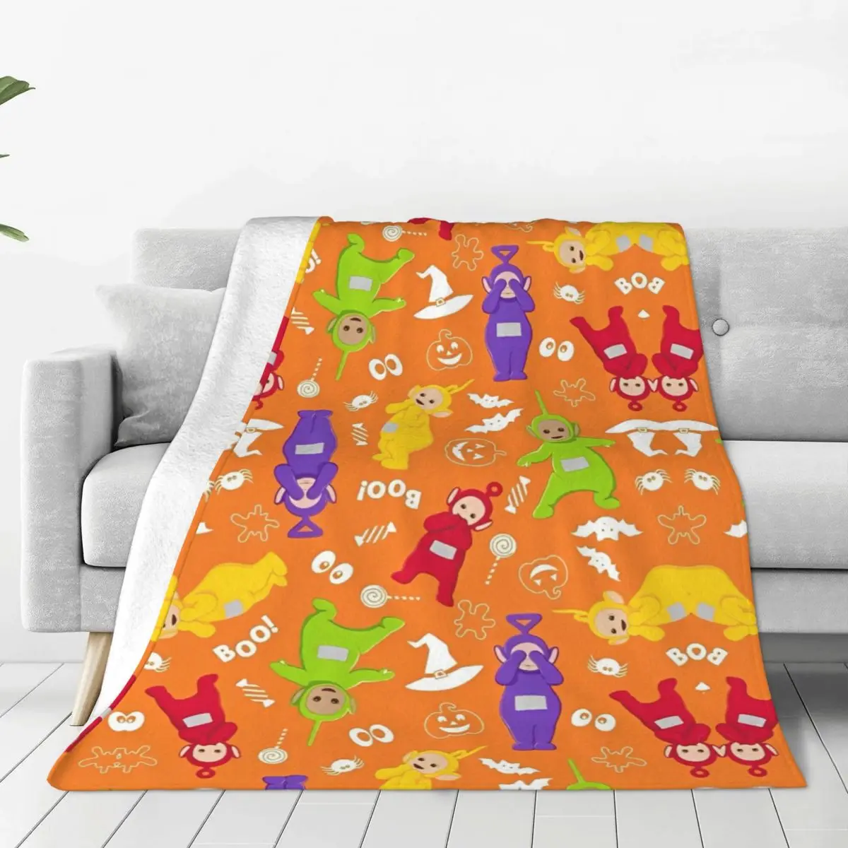 The-Teletubbies Tinky Winky Laa-Laa Blanket Travel Office Flannel Throw Blanket For Couch Chair Soft Warm Quality Bedspread