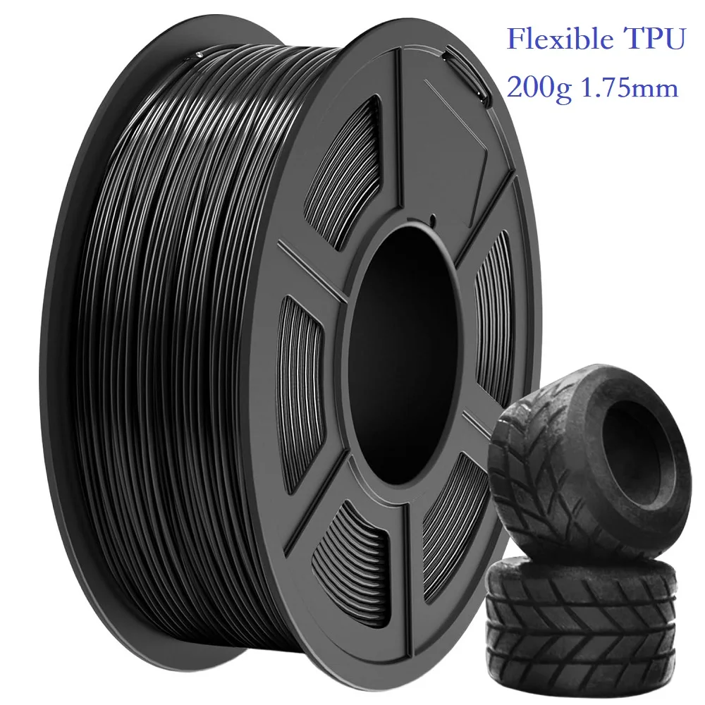 200G Flexible Filament TPU 1.75mm 3D Printer 95A TPU Transparent Soft Filament Rainbow Color Change Blue Green Black High Speed