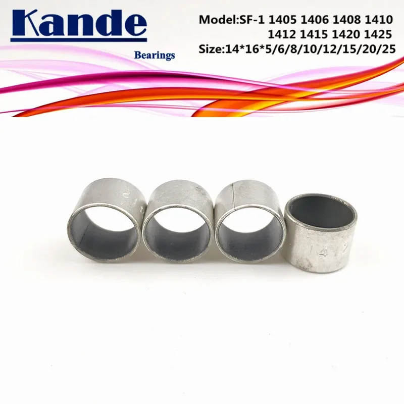 SF-1 1405 1406 1408 1410 1412 1415 1420 1425 Self Lubricating Sleeve Size 14*16*5 8 10 15 18 20 25mm SF1 Kande Bearings