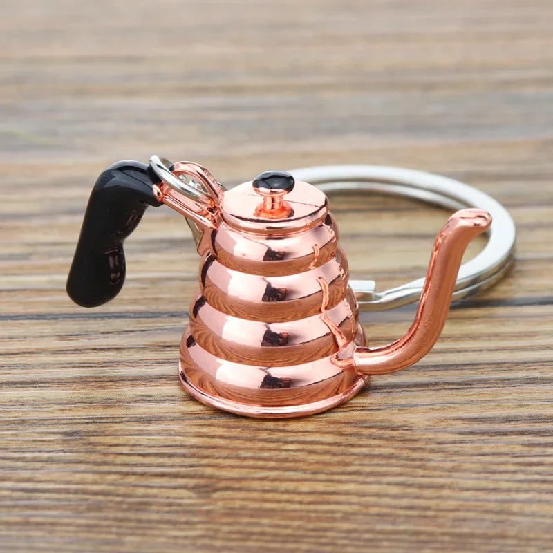 3D Simulation Mini Coffee Keychain coffee pot Pendant Small Gift Portachiavi Porte Clef Keyring