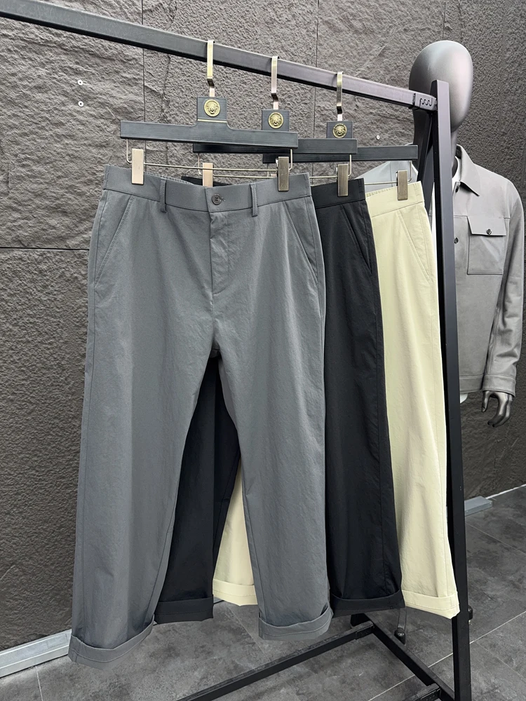 

Svip мужские повседневные брюки с эластичной резинкой на талии, прямые брюки, удобные однотонные 3D пошивные весенние модные городские брюки